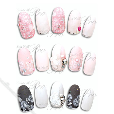 Shanail 写ネイルPro　シャイニングスノーフレークス　ホワイト 【アート　ステッ...