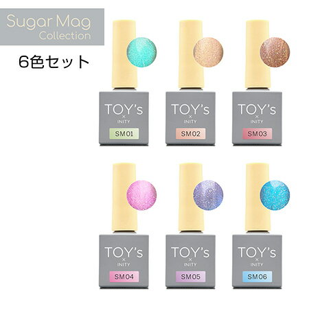 TOY's × INITY トイズバイアイニティ シュガーマグコレクション T−SMST 6色セット【マグネットネイル ニュアンスネイル オーロラネイル ホワイトライト マグアート】