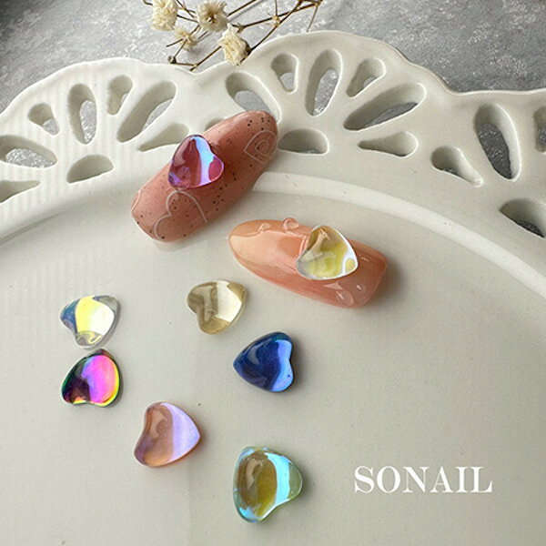 SONAIL ソネイル うるうるストーン ハート グリーンオーロラ 8×8mm FY001444【ネイ...