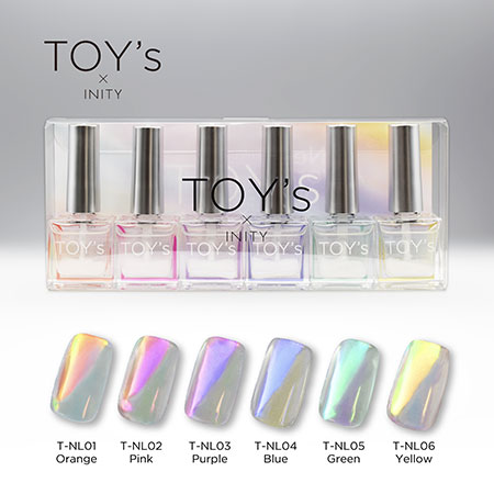 TOY's × INITY トイズバイアイニティ ニューオーロラリキッド 6色セット T-NLST【ネイル リキッド オーロラ】