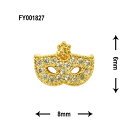 SONAIL ソネイル ビジューマスカレード ゴールド FY001827 2P 背面カーブあり【ネイルパーツ 仮面舞踏会 メタルパーツ ストーンパーツ クリスマスネイル ウィンターネイル】