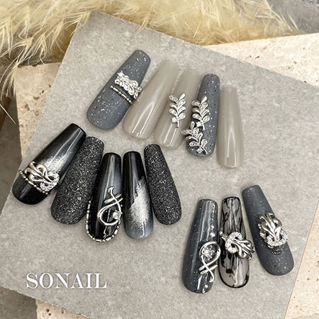 SONAIL ソネイル SONAIL×EMIRI lau【ラウ】 シルバー FY001845 2P 背面カーブなし...