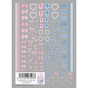 TSUMEKIRA ツメキラ Sweet Ribbon Mix ピンク&ブルー OLiLicO ゆりし監修 NN-YRS-002【モノクロ リボン りぼん 白黒 ゴシックネイル ゴスロリ ネイルシール】