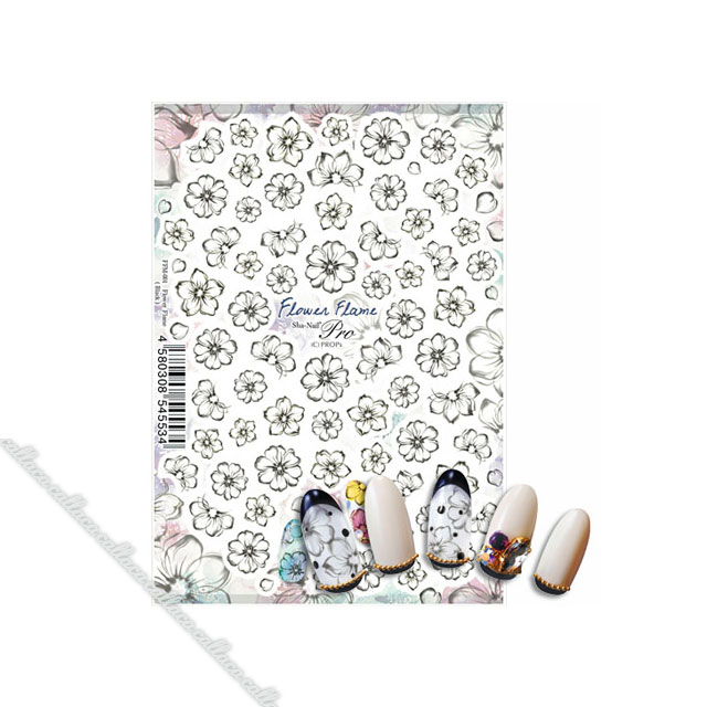 写ネイル フラワーフレーム(ブラック) 【ネイル パーツ ジェルネイル】