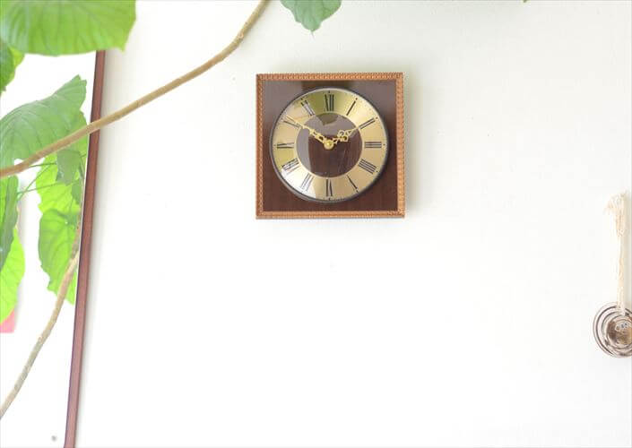 【送料無料】ドイツ製 ZentRa 真鍮xチーク色ウッド 壁時計 ブラス 壁掛け クロック ミッドセンチュリー ヴィンテージ アンティーク_250827 [2]