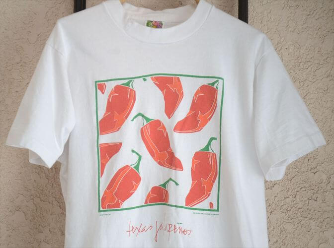 乐天商城 - 【送料無料】90's ヴィンテージ かわいいハラペーニョ 唐辛子 Tシャツ sizeM ホワイト メンズ レディース 古着_260518