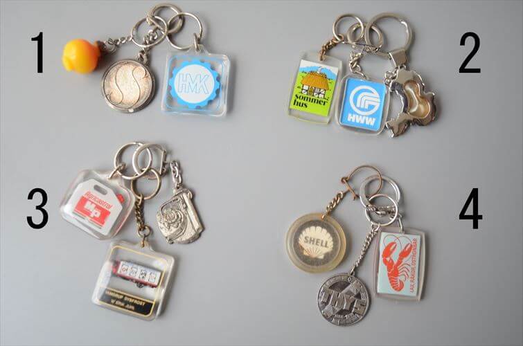 Rakuten - 【送料無料】ヨーロッパや北欧から ヴィンテージキーホルダー 3個セット Vintage keychain アンティーク_260528