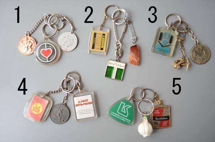 Rakuten - 【送料無料】ヨーロッパや北欧から ヴィンテージキーホルダー 3個セット Vintage keychain アンティーク_260528