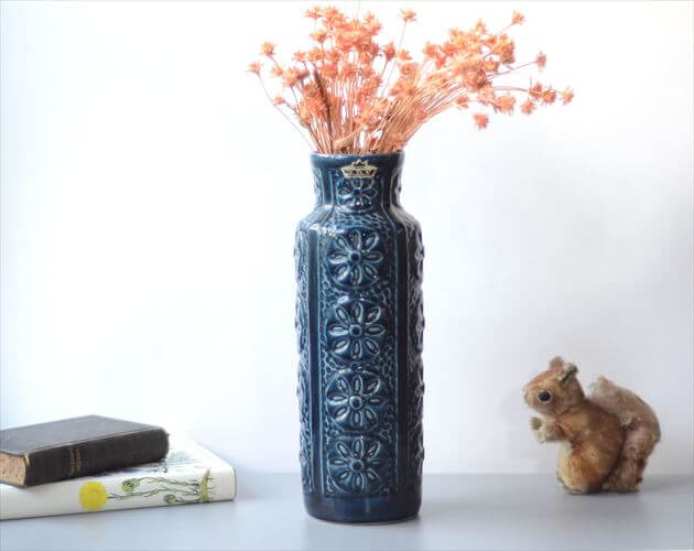 【送料無料】ドイツ製 ヴィンテージ Bay Keramik Vase キレイなレリーフの花瓶 花器 ミッドセンチュリー フラワーベース アンティーク [2]