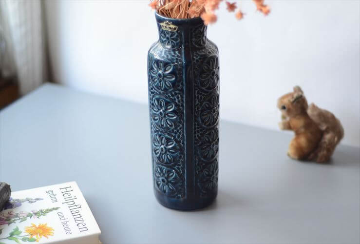 【送料無料】ドイツ製 ヴィンテージ Bay Keramik Vase キレイなレリーフの花瓶 花器 ミッドセンチュリー フラワーベース アンティーク [3]