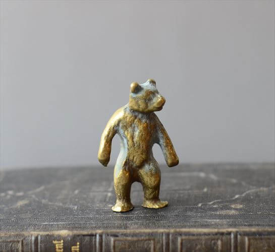 【送料無料】イングランドから 小さな真鍮のクマ オブジェ 置物 イギリス 英国 フィギュア ヴィンテージ アンティーク_260126