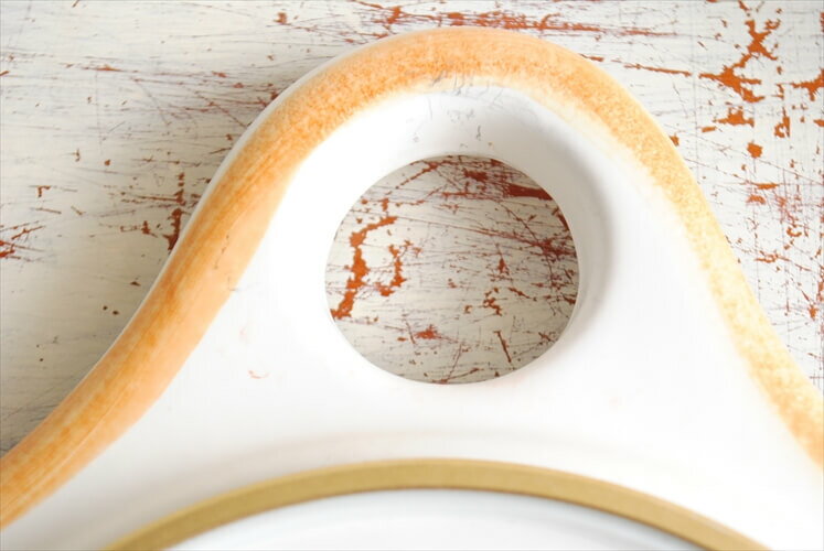 【送料無料】ドイツ製 バスケット型 陶器の壁時計 新品クウォーツ交換済 電池式 壁掛け時計 セラミック キッチンクロック アンティーク_230315 [2]