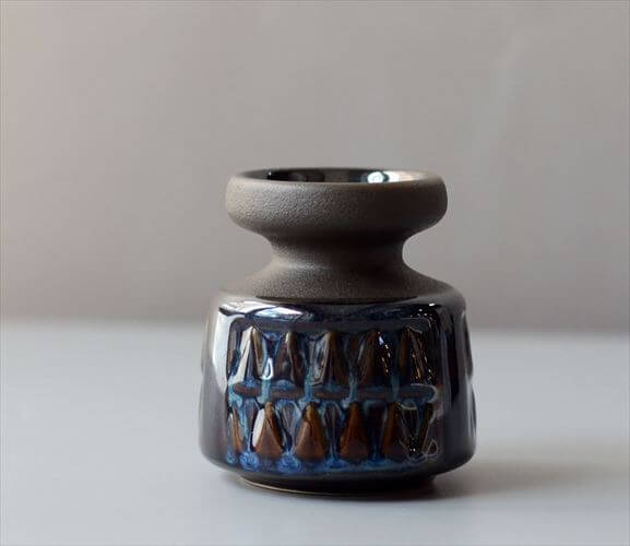 【送料無料】デンマーク製 SOHOLM 花瓶 Einar Johansen ネイビー 北欧 花器 スーホルム 一輪挿し キャンドルスタンド ホルダー ヴィンテージ_260731