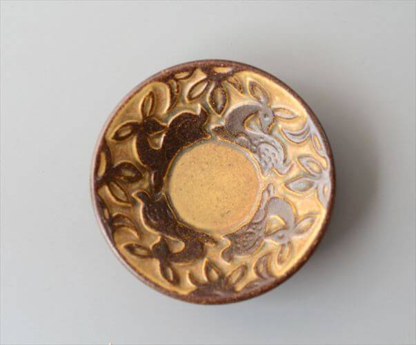 【送料無料】デンマーク製 Michael Anderson かわいい鹿のレリーフ 小皿 12cm トレー 豆皿 ミケルアナセン 北欧 ヴィンテージ_260512