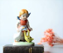【送料無料】ドイツから アヒルと女の子 陶器フィギュア Goebel Hummel フンメルを彷彿 ヴィンテージ アンティーク_241226