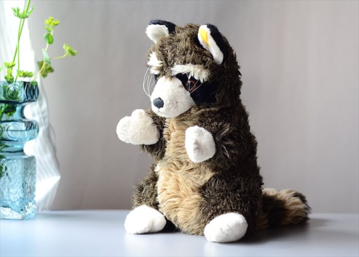 【送料無料】ドイツ製 Steiff Raggy アライグマ Raccoon dog シュタイフ ぬいぐるみ フィギュア アンテ..