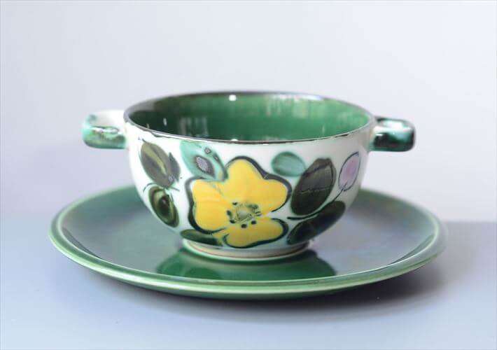 32 BOCH（ボッホ）アンティーク・ヴィンテージプレート　2枚セット　ドット柄 返品不可 BOCH ボッホ ビンテージ プレート19cm 陶器 皿