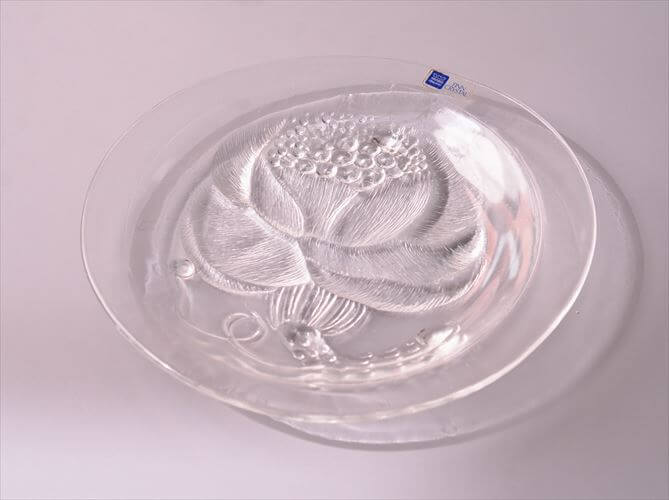 【送料無料】フィンランド製 Nuutajarvi ARABIA Pioni 21cm ガラスプレート ヌータヤルヴィ アラビア ピオニ Oiva Toikka オイヴァトイッカ ヴィンテージ_260304