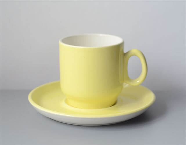【送料無料】訳あり 1950〜70年代 ベルギー製 BOCH ボッホ Les Pastels レモンイエロー カップ&ソーサー 磁器 陶器 アンティーク ヴィン...