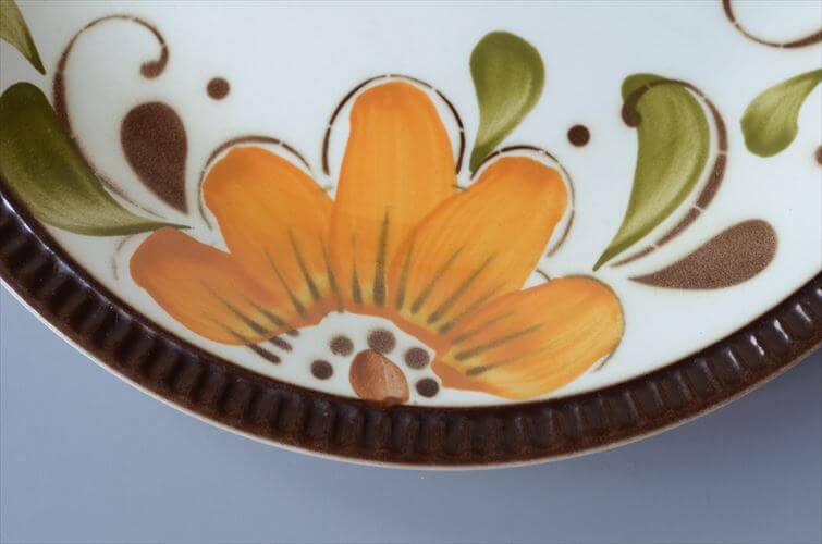 【送料無料】1960~70年代 ベルギー製 ヴィンテージ BOCH PARADISO 22.5cm プレート ボッホ パラディソ お皿 磁器 陶器 アンティーク 食器 ヨーロッパ_251029