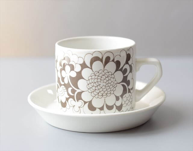 Metallic - 【送料無料】ARABIA アラビア Gardenia カップ&ソーサー ガーデニア Esteri Tomra 北欧食器 フィンランド ヴィンテージ アンティーク_260428