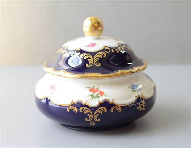 乐天商城 - 【送料無料】ドイツ製 Wallendorfer Porzellan ボンボニエール ポット Echt Kobalt ヴァレンドルフ 食器 ヴィンテージ アンティーク_260610