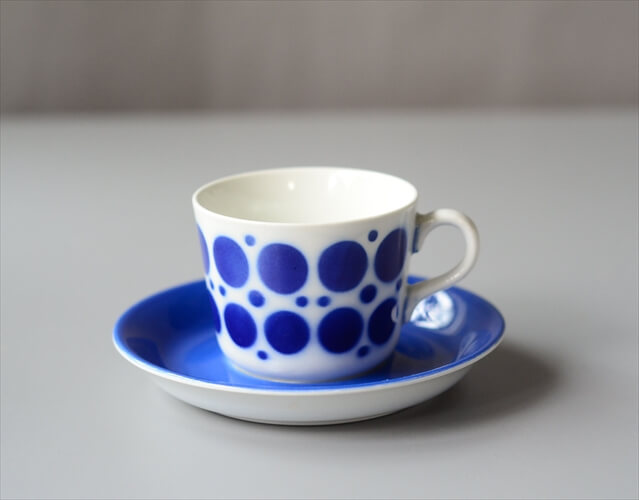 【送料無料】ARABIA アラビア STENCIL POLKA カップ＆ソーサー ステンシル ポルカ 北欧食器 フィンランド アンティーク ヴィンテージ_240611