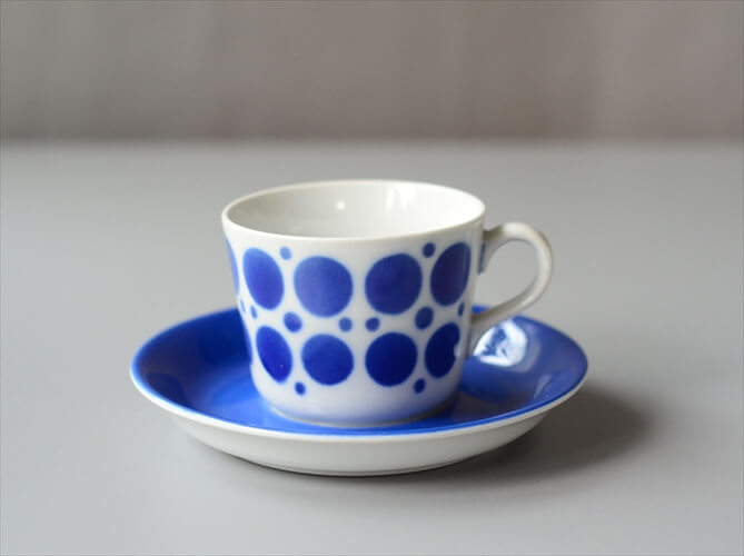 【送料無料】ARABIA アラビア STENCIL POLKA カップ＆ソーサー ステンシル ポルカ 北欧食器 フィンランド アンティーク ヴィンテージ_240611