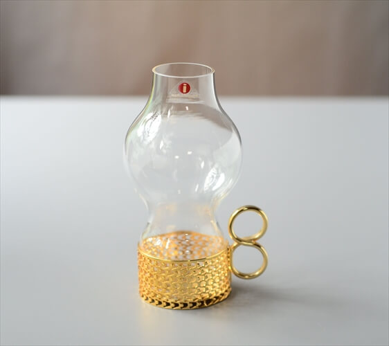 【送料無料】iittala イッタラ Tsaikka ツァイッカ キャンドルホルダー クリア×ゴールドホルダー ガラス 24Karaatti 北欧 ヴィンテージ_240613