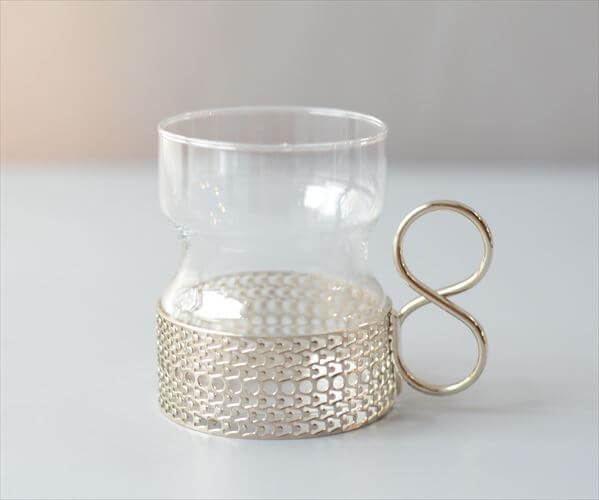 【送料無料】iittala イッタラ Tsaikka ツァイッカ グラスカップ クリア×シルバー ホルダー ガラス 北欧 ヴィンテージ_260522