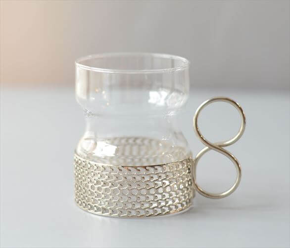 【送料無料】iittala イッタラ Tsaikka ツァイッカ グラスカップ クリア×シルバー ホルダー ガラス 北欧 ヴィンテージ_260522
