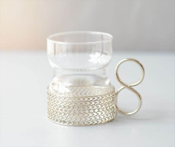 【送料無料】iittala イッタラ Tsaikka ツァイッカ グラスカップ クリア×シルバー ホルダー ガラス 北欧 ヴィンテージ_260522