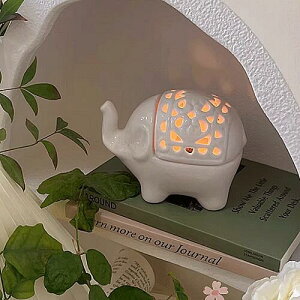 小物入れ 陶器 蓋付き ゾウ 象さん キャンドルスタンド キャンドルホルダー アンティーク風 シャビーおしゃれ かわいいキャンドルライト キャンドルスタンド ろうそく立て 蝋燭立てお香 灯り