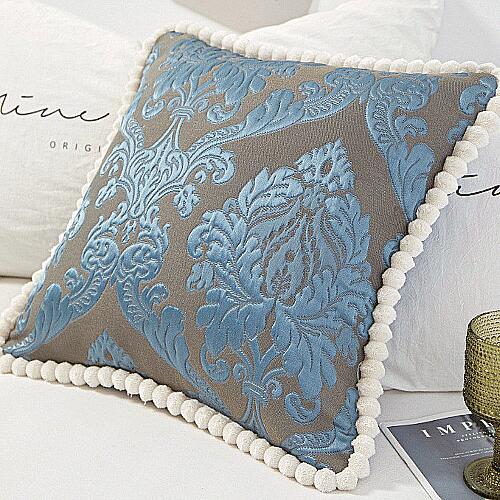 クッションカバー 45×45cm 北欧 モダン クッションカバー おしゃれ オシャレ クッションカバー 刺繍 青..