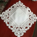 テーブルセンター レース 花瓶敷き 北欧 ドイリー 刺繍 和風 レース おしゃれ 薔薇のカットワーク(40*40)正方形 テーブル ランナー ティーセット用のド...
