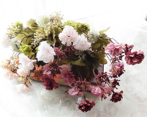 造花 ブーケ フェイクフラワー フェイクグリーン フラワーアレンジメント 北欧 かわいい ドライフラワ..