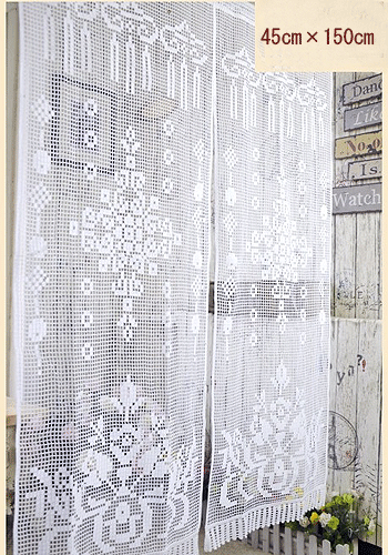 レース のれん 北欧 ロング 45cm*130cm のれん 間仕切り レース 目隠し 暖簾 キッチン コットン おしゃ..