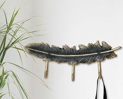 キーフック 壁掛け おしゃれ アイアンフック 壁掛けフック レトロ キーフック ウォールフック キー 羽筆 小物掛け アンティーク風 鍵かけ 壁飾り