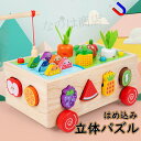 立体パズル 7in1 モンテッソーリ 教育玩具 型はめ 形合わせ はめ込み 指先を使う釣りおもちゃ 紐通しおもちゃ おままごとおもちゃもできる多機能木製おもちゃ 1 2 3 4歳知育玩具 ランキング 女の子 男の子 クリスマス 誕生日プレゼントギフト