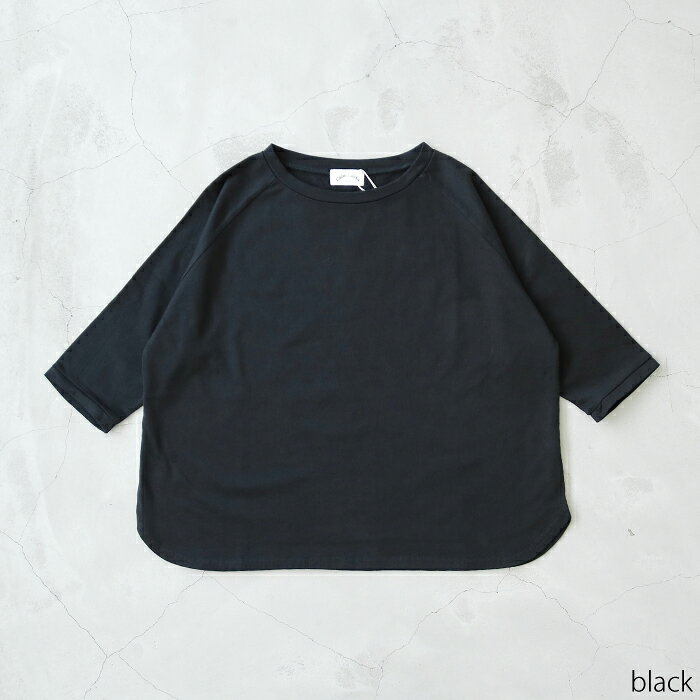 【日本製】しっとり柔らかい天竺の7分袖プルオーバー ラグラン カットソー Tシャツ...