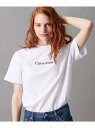 (W) カルバンクライン モダン ボクシー Tシャツ Calvin Klein Jeans 40WH113 Calvin Klein Jeans カルバン・クライン トップス カットソー・Tシャツ ホワイト ブラック