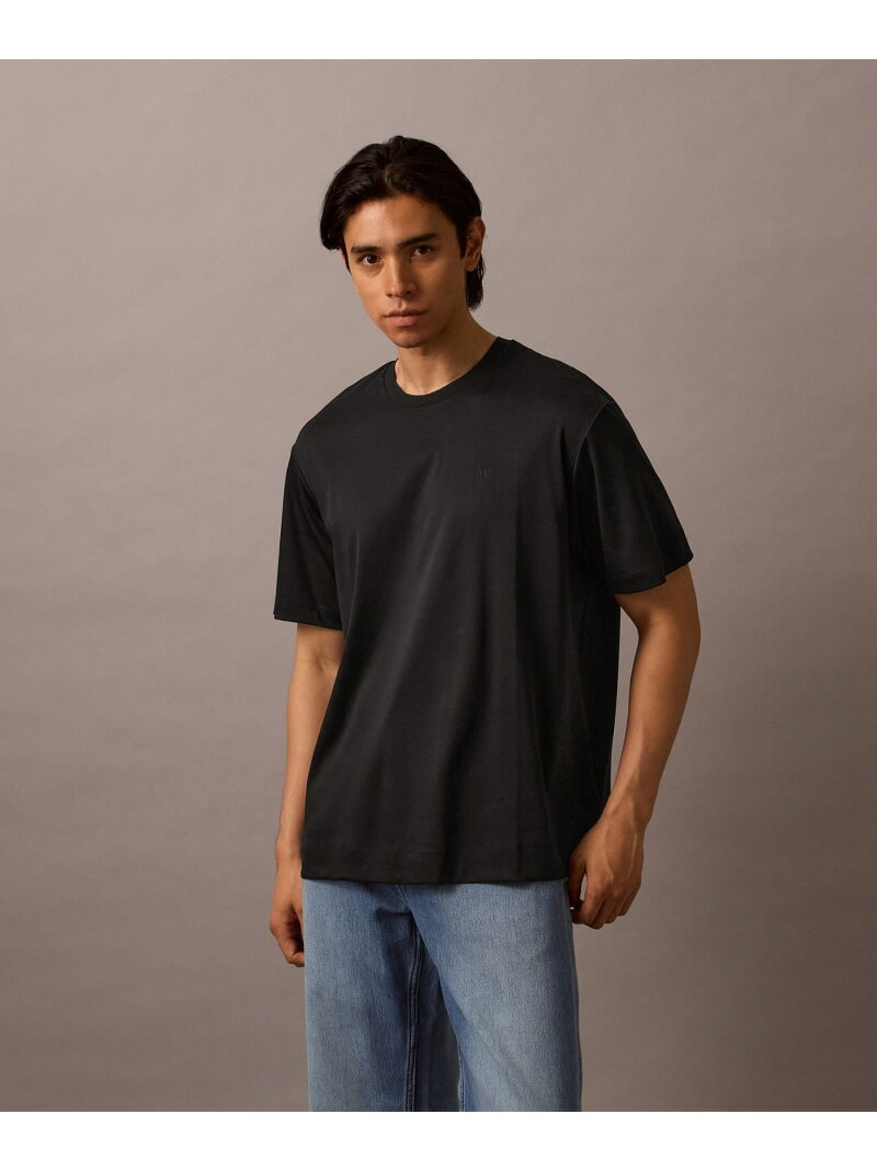 Rakuten - (M)【公式ショップ】 カルバンクライン インターロック クルーネック Tシャツ Calvin Klein 4LC229G Calvin Klein カルバン・クライン トップス カットソー・Tシャツ ブラック ホワイト【送料無料】[Rakuten Fashion]