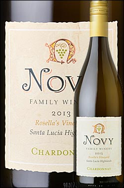 ●6本で送料無料 【ノヴィ】 シャルドネ ロゼラズ・ヴィンヤード サンタ・ルシア・ハイランズ [2013] Novy Chardonnay Rosella's Vineyard, SLH, Monterey 750ml[白ワイン 正規蔵出品 スクリューキャップ [クール便は別途+\260] カリフォルニアワイン 父の日プレゼント