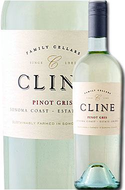 ギフト対応可  ピノグリ “ソノマコースト”  Cline Cellars Sonoma Coast Pinot Gris Cool Climate 750ml 白ワイン カリフォルニアワイン専門店あとりえ ご贈答ギフトお土産 誕生日プレゼント スクリューキャップ仕様