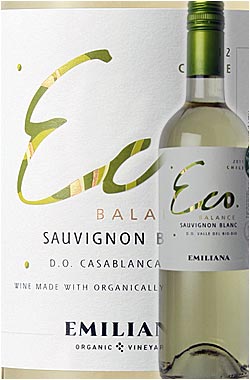 《エミリアーナ・オーガニックワイン》 “エコバランス・ソーヴィニヨンブラン” ヴァレ・カサブランカ Emiliana Vineyards ECO BALANCE SAUVIGNON BLANC Valle Casablanca 現行年 750ml ヴィンヤーズ辛口白ワイン 有機栽培チリワイン ※スクリューキャップ 楽天スーパーSALE