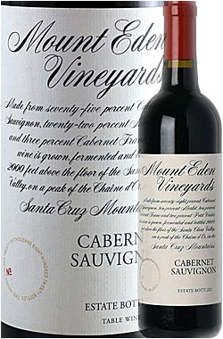 【マウント・イーデン】 カベルネソーヴィニヨン “エステイト” サンタ クルーズ マウンテンズ [2015] Mount Eden Vineyards Estate Cabernet Sauvignon Santa Cruz Mountains 750ml マウントエデン赤ワイン カリフォルニアワイン専門店 高級 父の日プレゼント