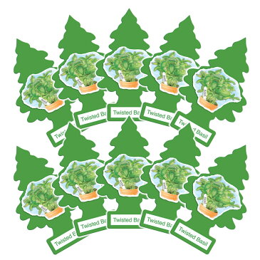 アメリカの香り エアフレッシュナー 芳香剤 リトルツリー LittleTrees ツイステッドバジル Twisted Basil 10pcs Made in USA