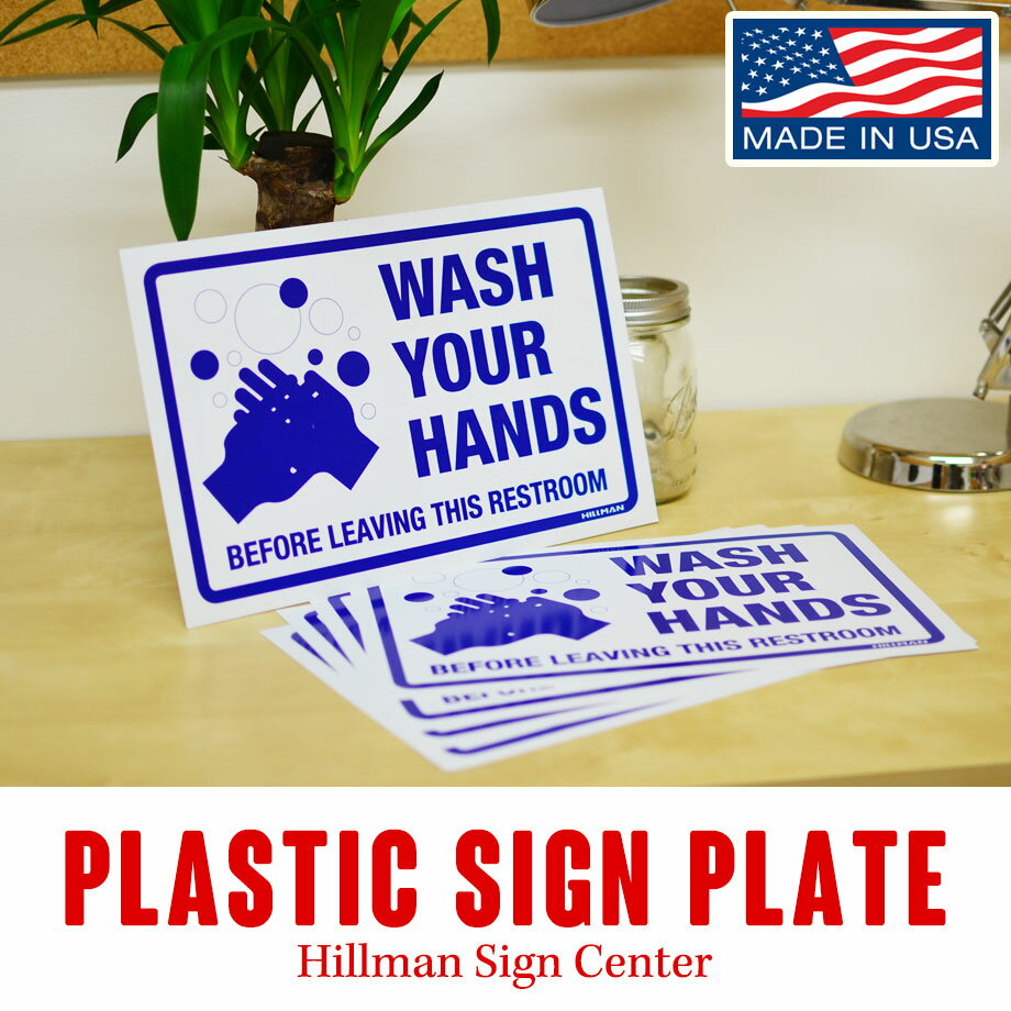 ボード アメリカンサイン MADE IN USA WASH YOUR HANDS