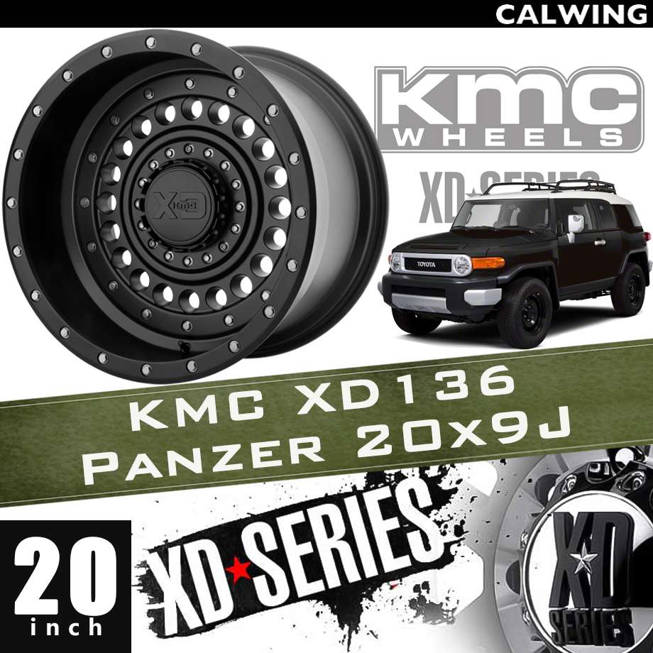 ホイール XD136 PANZER サテンブラック 20x9J PCD 5x127/139.7 1本 KMC | 215サーフ 150系プラド FJクルーザー HAMMER/ハマー H3等