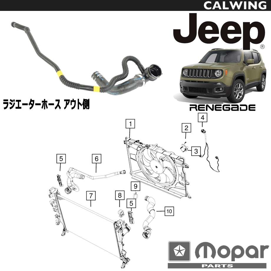 15y- ジープ jeep レネゲード | ラジエーターホース アウト MOPAR純正品 パーツ